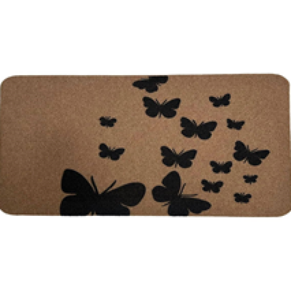 Коврик влаговпитывающий Велюр "Бабочки" 60х90см бежевый