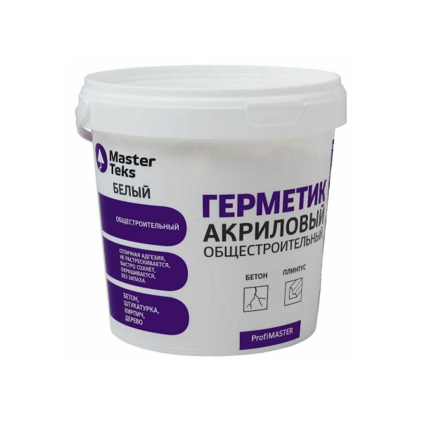 Герметик акриловый общестроительный белый 0,9л MasterTeks ProfiMaster