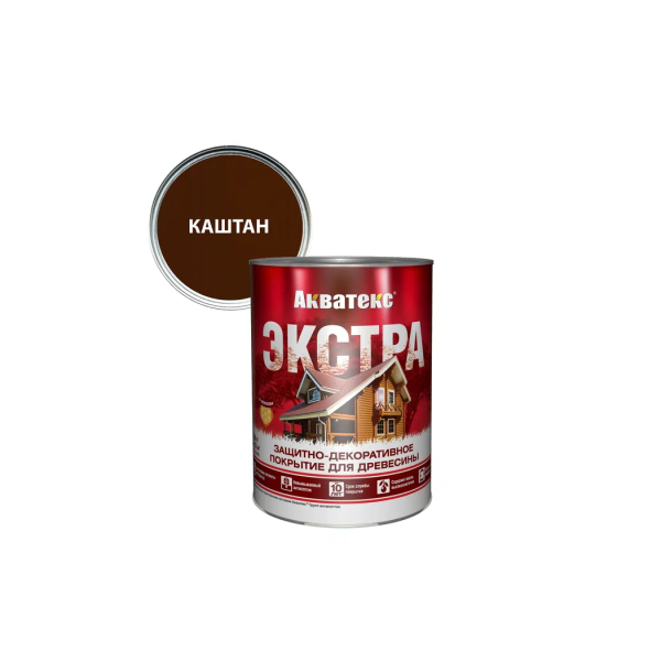 Защитное текстурное покрытие "Акватекс-Экстра" древесины Каштан 0,8л