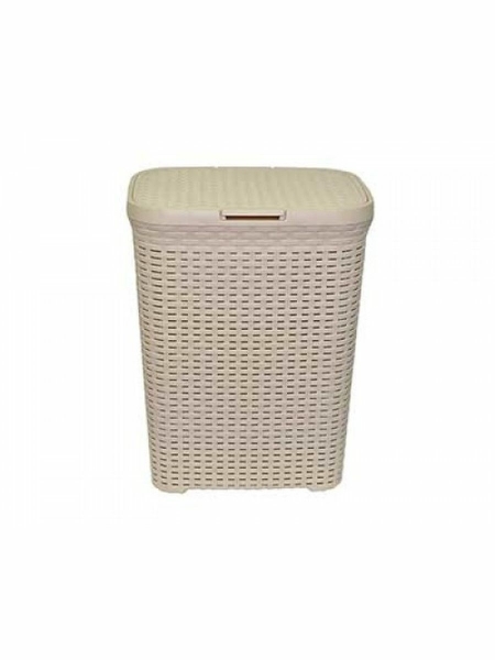 Корзина для белья с крышкой 60л 346*445*560мм латте Ротанг Violet