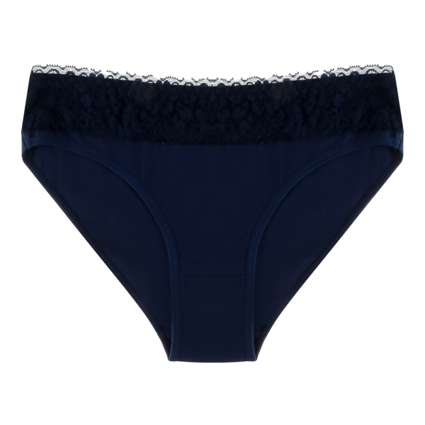 GALANTE Трусы-слипы женские с декором, р.48, 95%хлопок, 5%спандекс, синий, НБ25-12