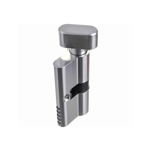 Цилиндровый механизм AX1002Knob60 25+10+25 CP хром с вертушкой AJAX