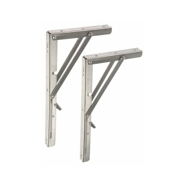 Кронштейн складной для столов и полок нержавеющая сталь 300мм 2шт Тундра
