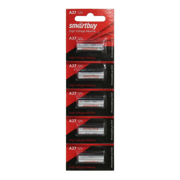 Батарейка алкалин A27 BL5 Smartbuy