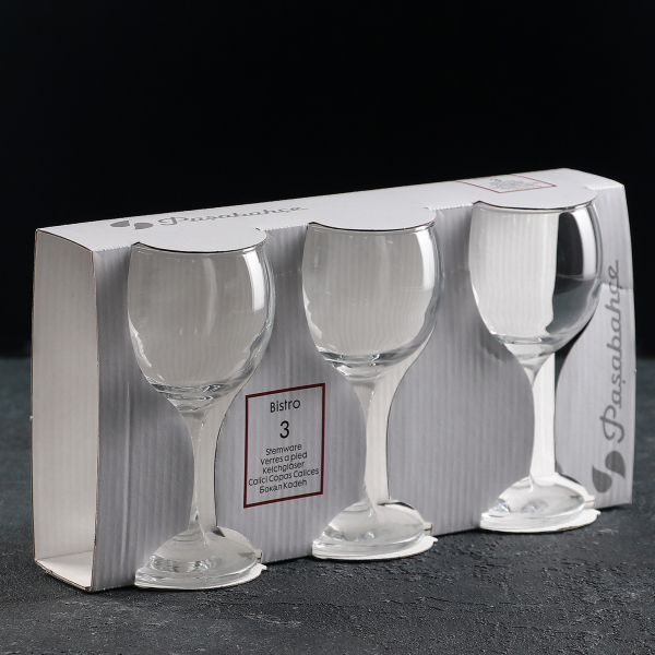 Набор бокалов для вина 220мл 3шт стекло Bistro
