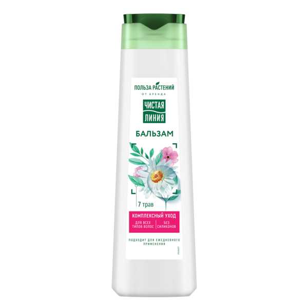 Бальзам-ополаскиватель ЧИСТАЯ ЛИНИЯ для всех типов волос, п/б, 370мл