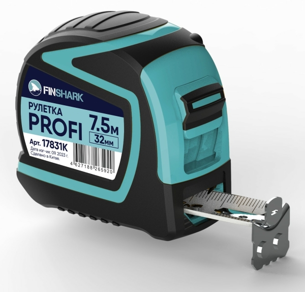 Рулетка 7,5м*32мм PROFI FINSHARK