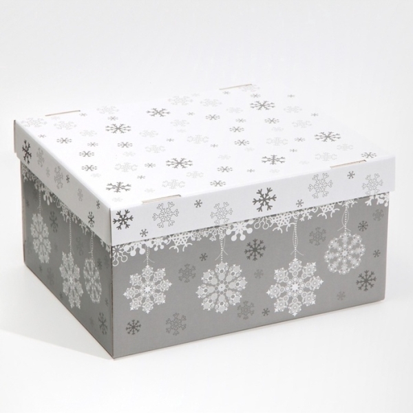 Коробка подарочная новогодняя складная 31*25*16см Let it snow