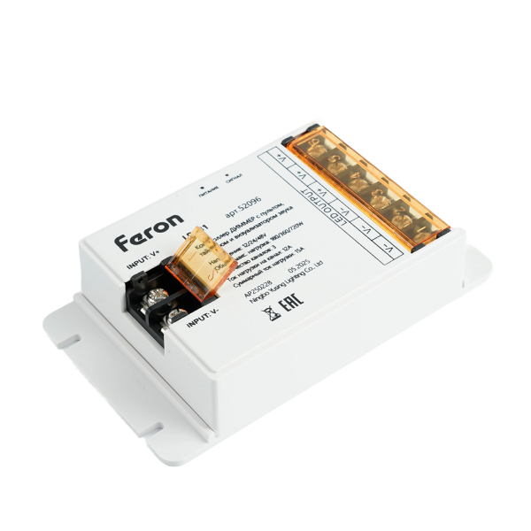 Контроллер диммер 12А 12-48В для св/д ленты с пультом, таймер, звук черный LD481 Feron
