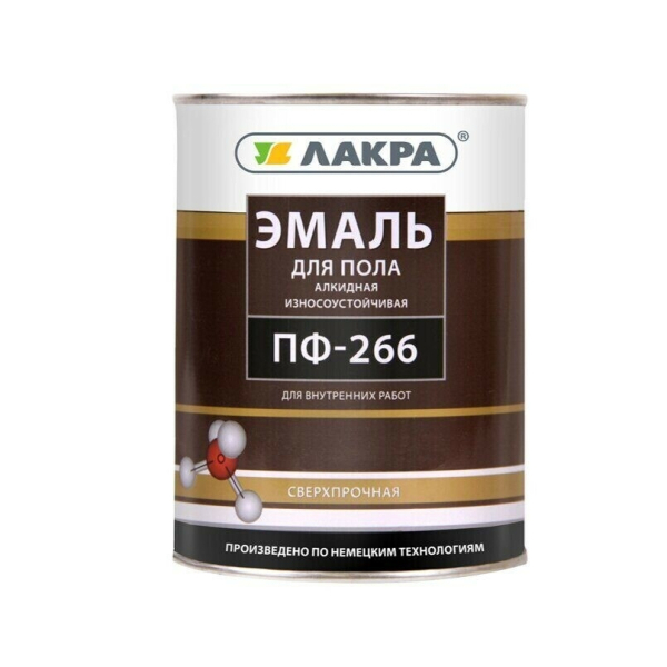 Эмаль ПФ-266 красно-коричневая 1,0кг Лакра