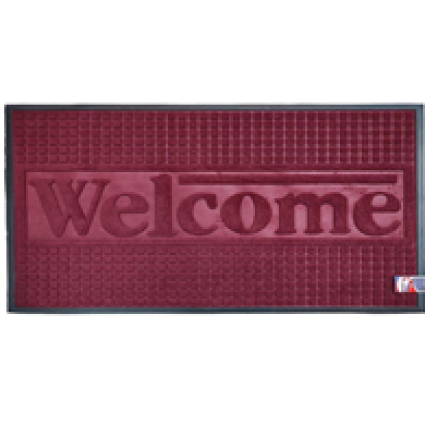 Коврик придверный BAIZHENG "Вязь" 50*80 бордовый