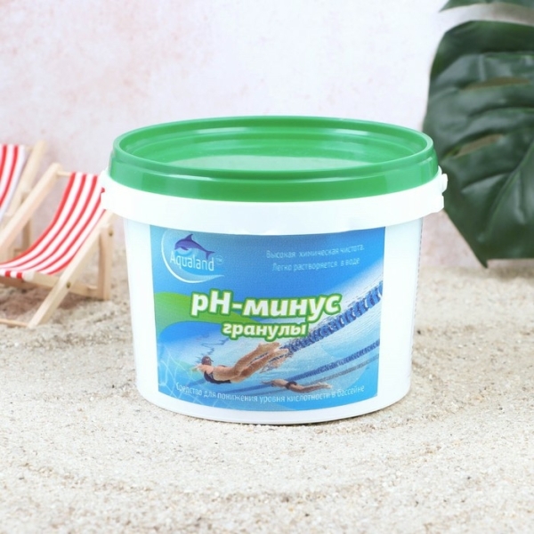 Регулятор pH-минус для бассейна 1кг гранулы Aqualand