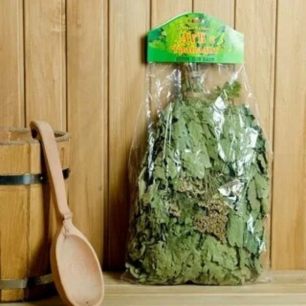 Веник для бани дуб с тысячелистником