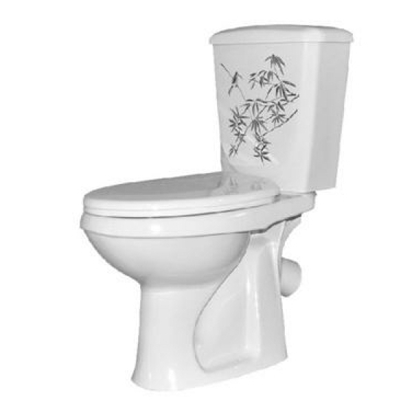 Унитаз-компакт ОК Элисса Декор Стандарт косой/нижний/пластик