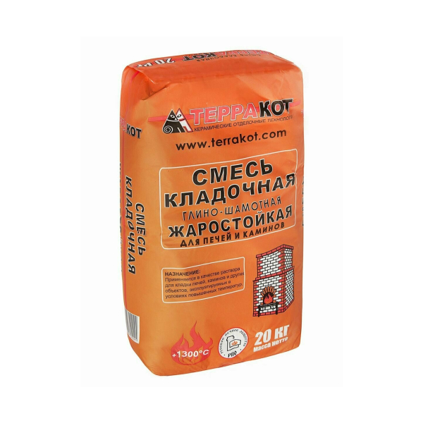 Смесь кладочная печная глино-шамотная ТЕРРАКОТ 20кг