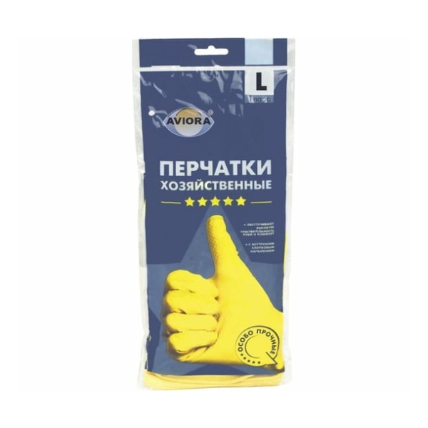 Перчатки хозяйственные резиновые М Aviora
