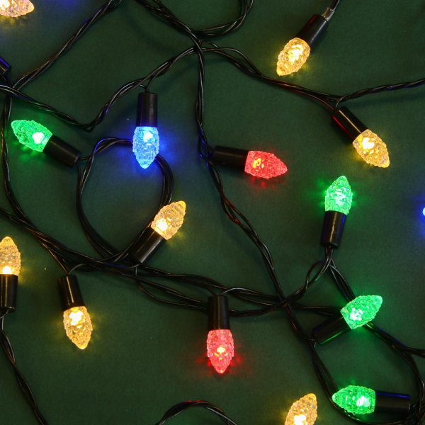 Гирлянда эл. вьюн с насадками "Шишка" 10м 80LED мульти 8 реж ПВХ черный 220В