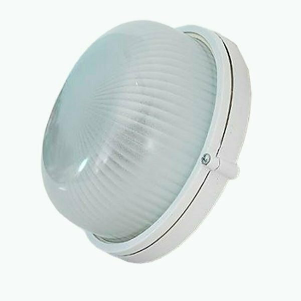 Светильник НБП03-60-001 белый д/сауны настенно-потолочный круг 60Вт IP54 E27 "банник" алюм.стекло 130град.С