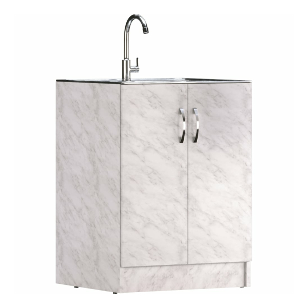 Тумба под нерж.мойку 60*60см белый мрамор