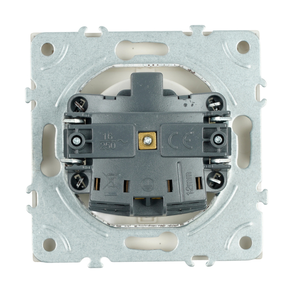 Розетка СУ 1 мест. кашемир со шторками с крышкой soft touch ЭМИЛИ STEKKER мех-зм под рамку