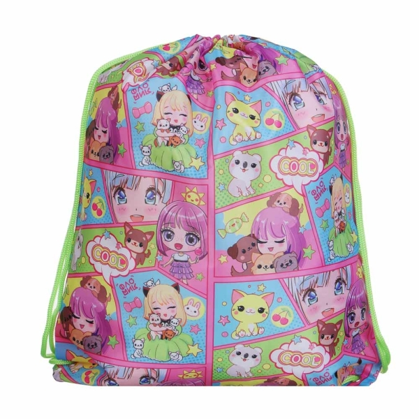 Кавай Мешок для сменной обуви на завязках, 34,8x41,5см, полиэстер