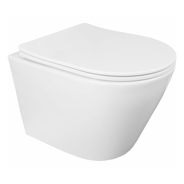 Унитаз подвесной безободковый торнадо микролифт/дюропласт Krosa LORANTO