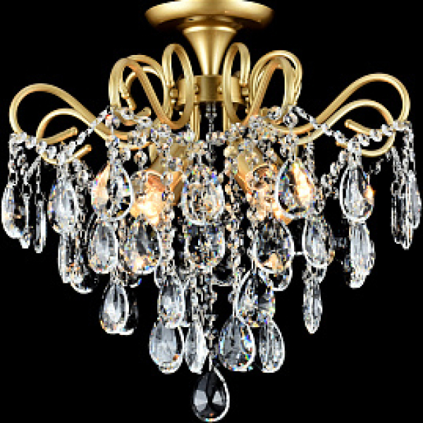 Люстра Хрусталь 4*60Вт Е27  матовое золото+хром AU31611/4-450  MATT GOLD+CR  Атмосфера Уюта