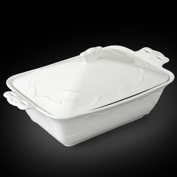 Супница 1,2л прямоугольная с крышкой "Белье (уп/20шт) ЭТ-73656 ЭТ-73656