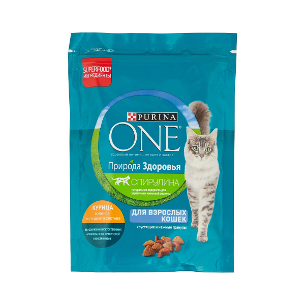 Корм Purina One Природа Здоровья для взрослых кошек с курицей 180гр