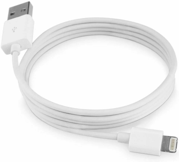 Кабель USB 8pin шт. для iPhone5/6/7/8/X, IPod 1м, белый  Гарнизон