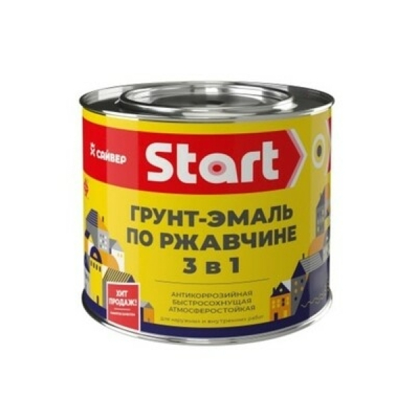 Грунт-эмаль по ржавчине 3в1 графит RAL 7024 0,8кг Start