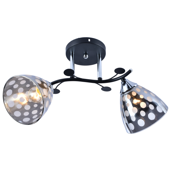 Люстра 2*60Вт Е27 черный/хромAU11631/2 BK+CR Атмосфера уюта