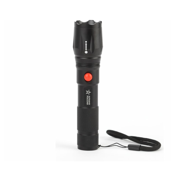 Фонарь ручной  5Вт 6 режимов 180м фокус акк 2100mAh светонакоп MA-701 Калибр Армия России