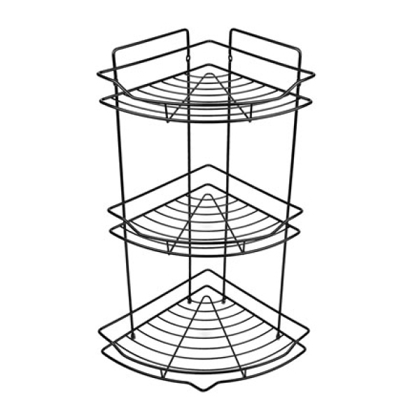 Полка 3-х ярусная угловая черная АЕ-436 Sakura