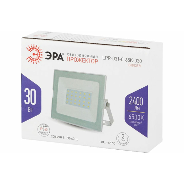 Прожектор св/д  30Вт 6500К IP65 128*104*27мм ЭРА