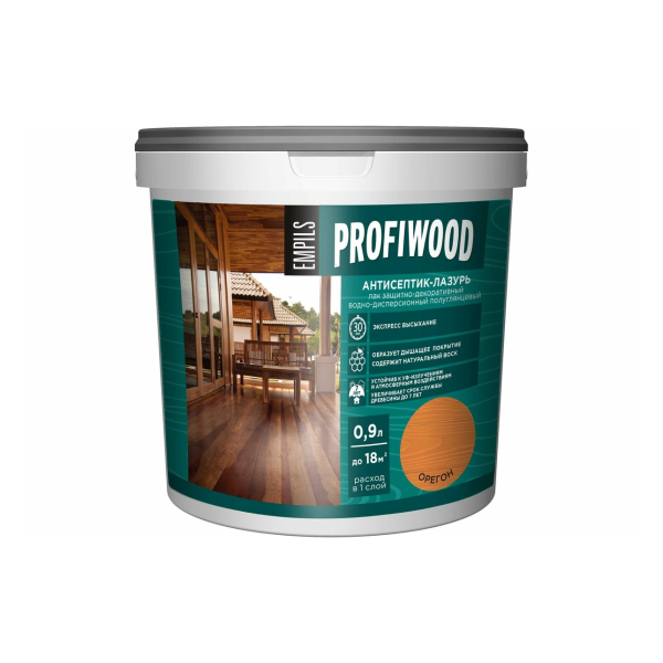 Антисептик-лазурь полиакриловый 0,9л орегон Profiwood