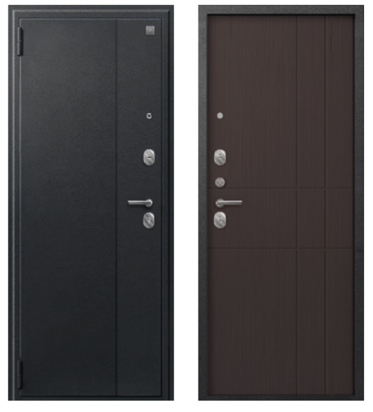 Дверь A-02 Черный Сатин/ Темная лиственница 860*2050 L Центурион