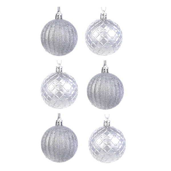 Набор формовых шаров 6x6 см, серебро СНОУ БУМ