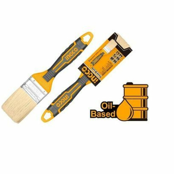 Кисть плоская  50мм для масла двухкомпонентная ручка INGCO