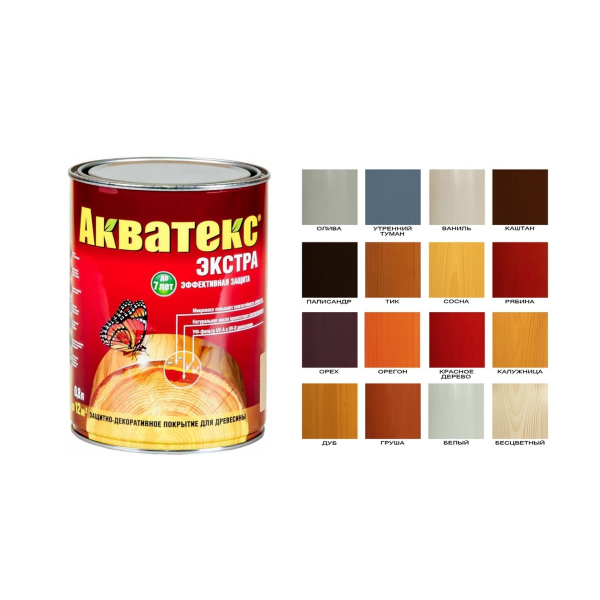 Защитное текстурное покрытие "Акватекс-Экстра" древесины Палисандр 0,8л