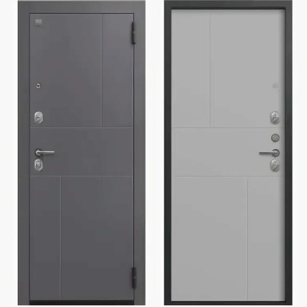 Дверь A-11 Чёрный муар Кашеми графит/Кашемир сильвер 860*2050 L Центурион 2026