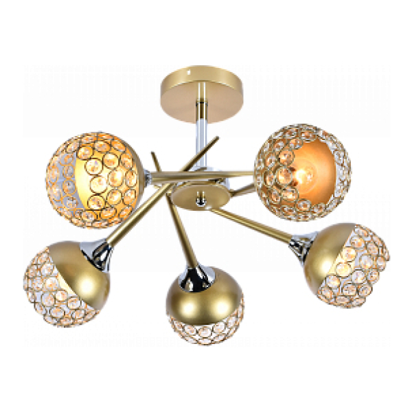 Люстра 5*60Вт Е27 белый/хром AU12203/5 GOLD+CR Атмосфера уюта