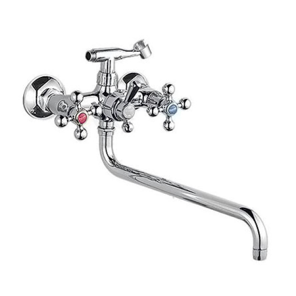 Смеситель для ванны маховик длинный излив G314510 Kreshel Gota Rocio