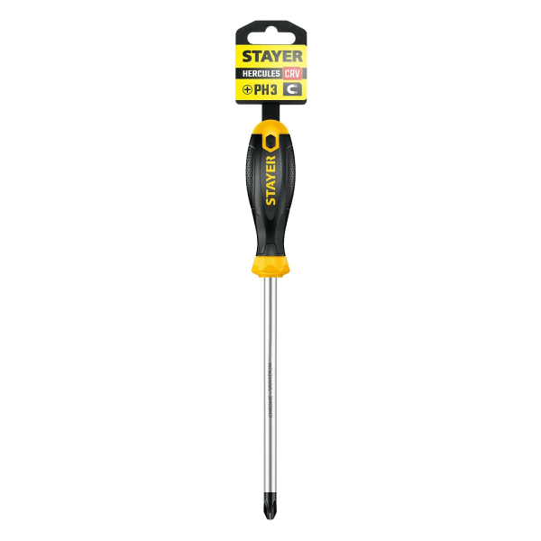 Отвертка PH3*150мм CrV двухкомпонентная рукоятка STAYER Hercules