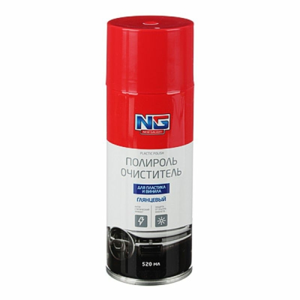 Полироль для пластика глянцевый 520мл аэрозоль с антистатиком New Galaxy
