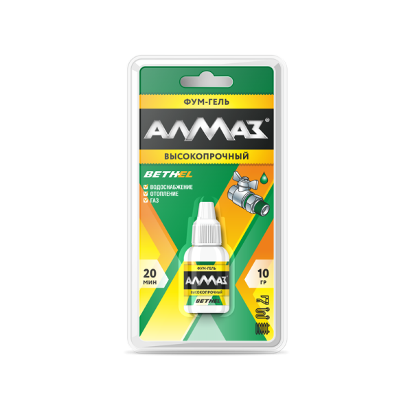 Фум-гель герметик анаэробный высокопрочный 10г. АЛМАЗ
