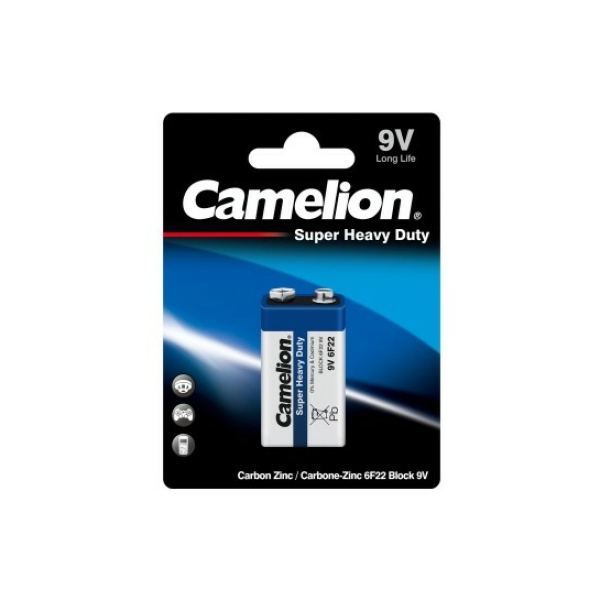 Батарейка цинк-угольная крона 9V 6F22 BL1 Camelion SUPER BLUE