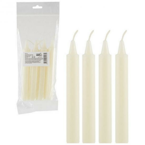 Набор свечей хозяйственных 4 шт 40 гр 15 см Рыжий Кот