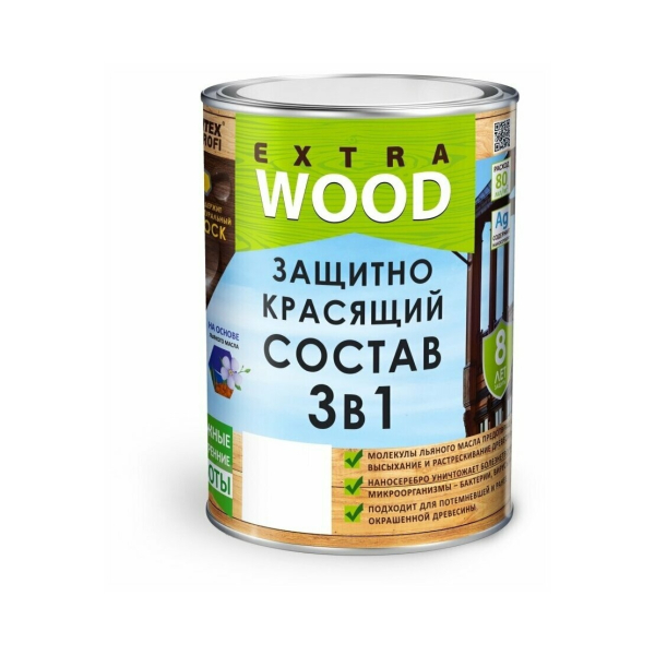 Состав защитно-красящий для древесины 3в1EXTRA Груша 0,8л  Farbitex Profi Wood