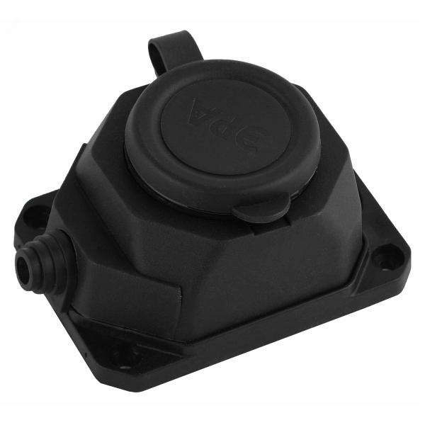 Колодка 1гн. 16А 250В черная каучук IP44 1-2.SALE